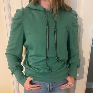 Nyla Pleated Hoodie Evereve Medium Green